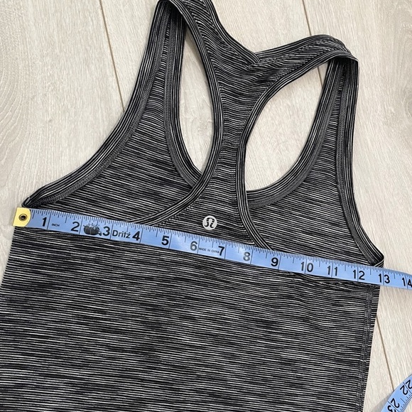 𝅺LULULEMON Cool Racerback Heathered Grey/Black Tank Top - Picture 7 of 12
